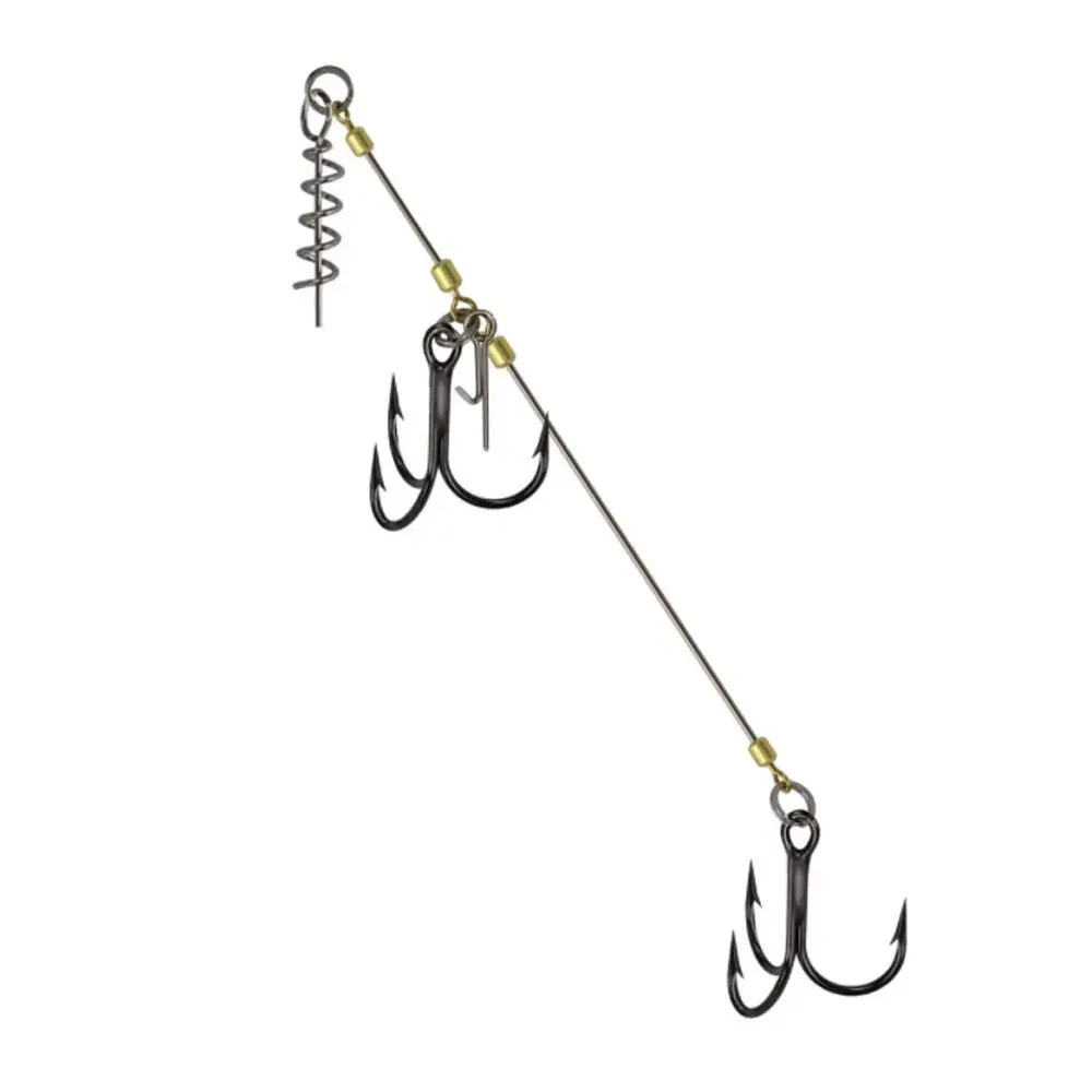 

Perch Bass With Screw Pin String Fishing Hook Steel Wire Assist Hook Fishing Rig Hook Barbed String Rig Hook Fishing Tackle