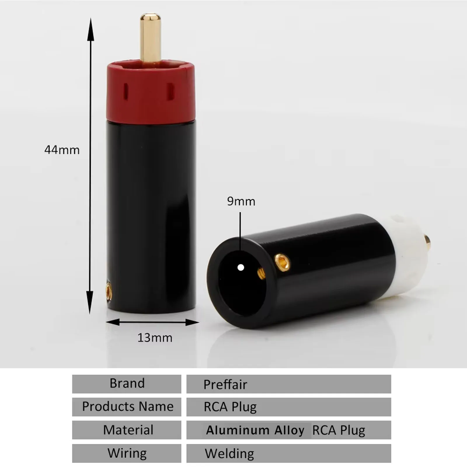 Konektor RCA DIY Hi End Paduan Aluminium Berlapis Emas/Terminal Jack RCA Speaker Berlapis Perak 4 Buah