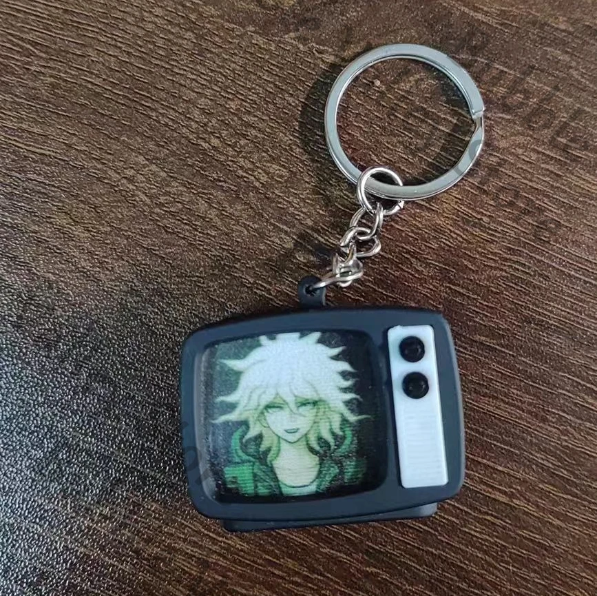 أنيمي دانغانرونا ناجيتو كومايدا تأثيري مضيئة وصوتية سلسلة مفاتيح تلفزيون صغيرة الكرتون التلفزيون مجموعة كيرينغ قلادة هدية عيد الميلاد #6