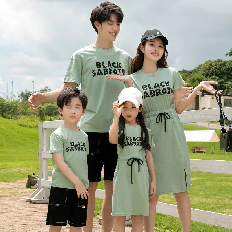 Vacation Look Family Clothing Mom and Daughter Resort One Piece Dress Daddy and Me Father Son Matching Shirts Couple Look Beach