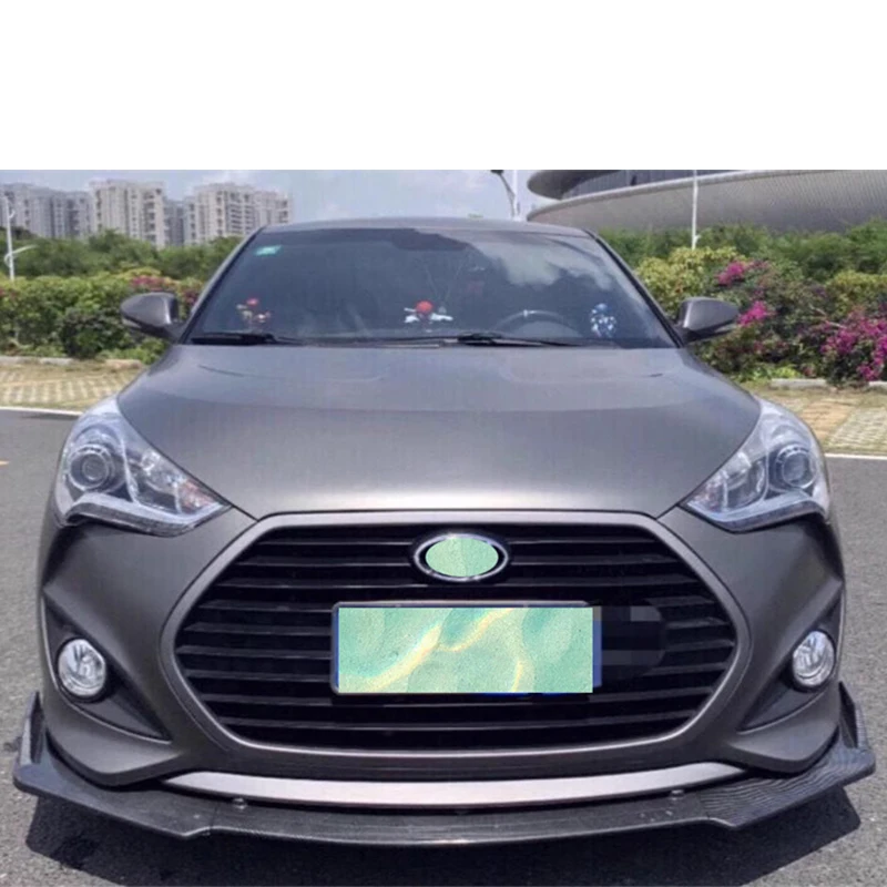

For Hyundai Veloster 2010-2023 ABS Front Bumper Diffuser Lip Splitter Accessories Body Kit Spoiler,Carbon Fiber Look
