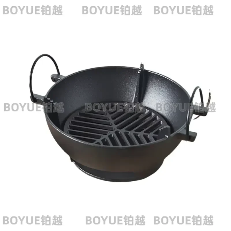 Round Charcoal BBQ Grill Set Portable Fire Pit for Outdoor Camping Home Tea Brewing Small Gatherings Multi Functional Stove