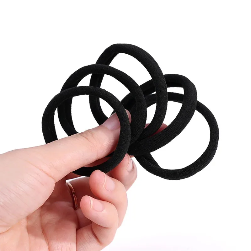 50/100 Stück schwarze Haarbänder für Frauen und Mädchen, Haarband, hochelastisches Gummiband, Haargummis, Pferdeschwanzhalter, Haargummis, Zubehör – Detail 6