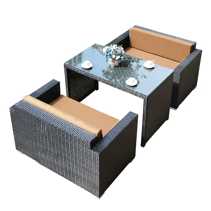 Outdoor courtyard small apartment Nordic rattan sofa combination