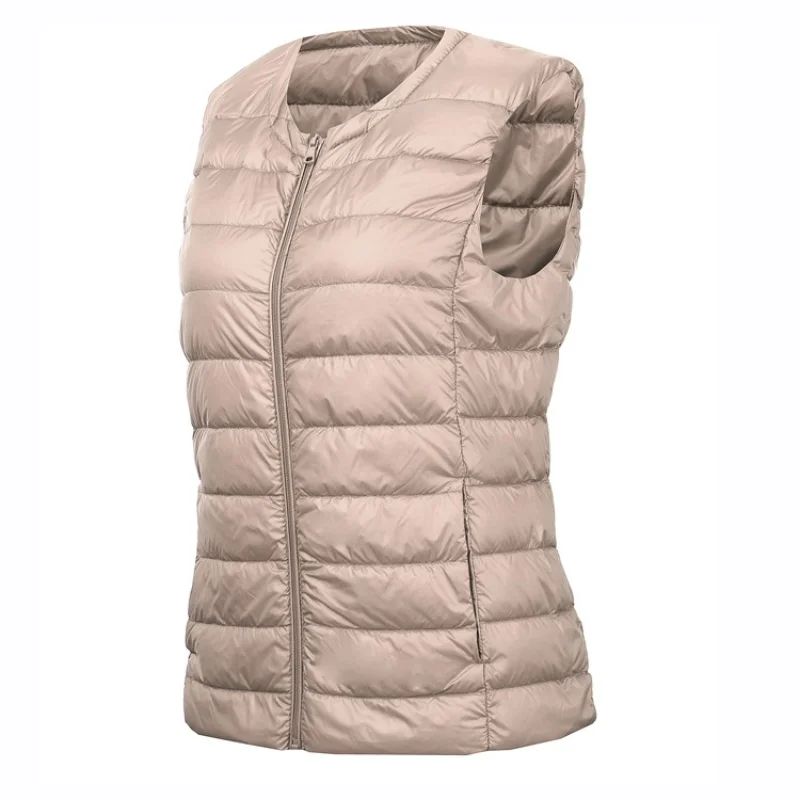 Autumn Winter Women Sleeveless Waistcoat Jacket Ultra Light White Duck Down Vest Female Short Vest Outwear Oversize S-8XL