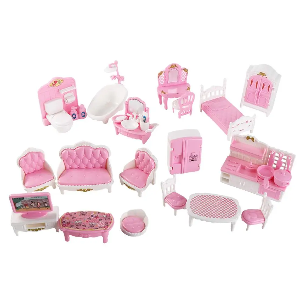 Simulation Möbel Rosa Pretend Play Sessel Couch Set Puppenhaus Zubehör Miniaturen Möbel Puppenhaus Möbel