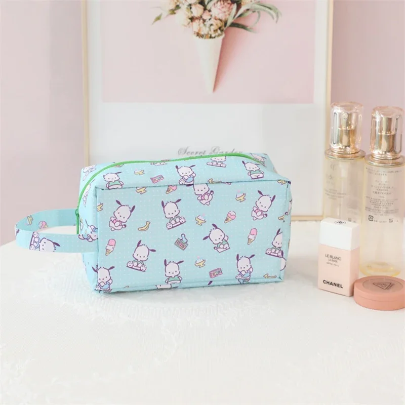 

Japanese Cute Hello Kitty Hand Makeup Bag Sanrio Kawaii Anime Kuromi Large Capacity Handbag Girl Heart Student Pen Bag Kid Gift