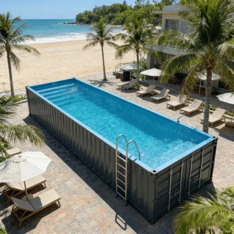 

Custom Size Steel Container Swimming Pool 40ft for Family Backyard and Resort