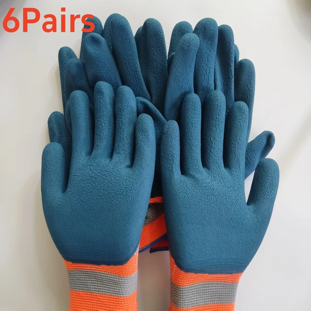 

6Pairs Work Gloves Waterproof Anti-Slip Puncture-Resistant Safety Protective Gloves for Men Women Gardening Fishing Construction