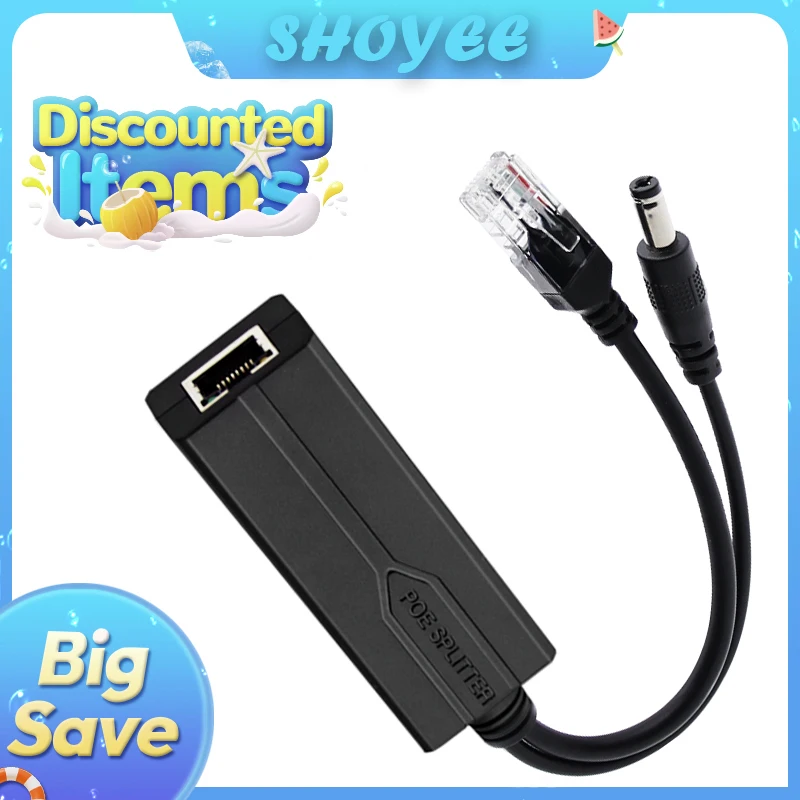 POE Splitter 48V to 12V/5V IEEE 802.3af Output Power Over Ethernet Splitter Adapter  Security System (Plug and Play)