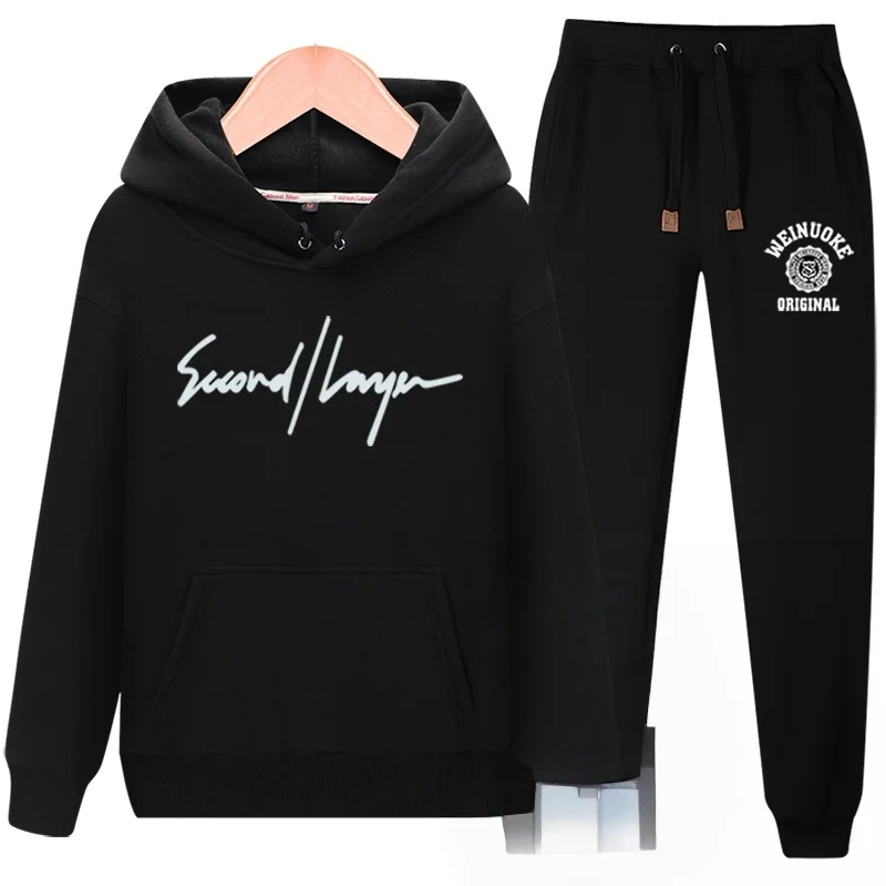 Men's Sweater Set 2025 New Trendy Brand Couple American Sports Clothes Autumn and Winter Hooded Fleece Jacket - view 3