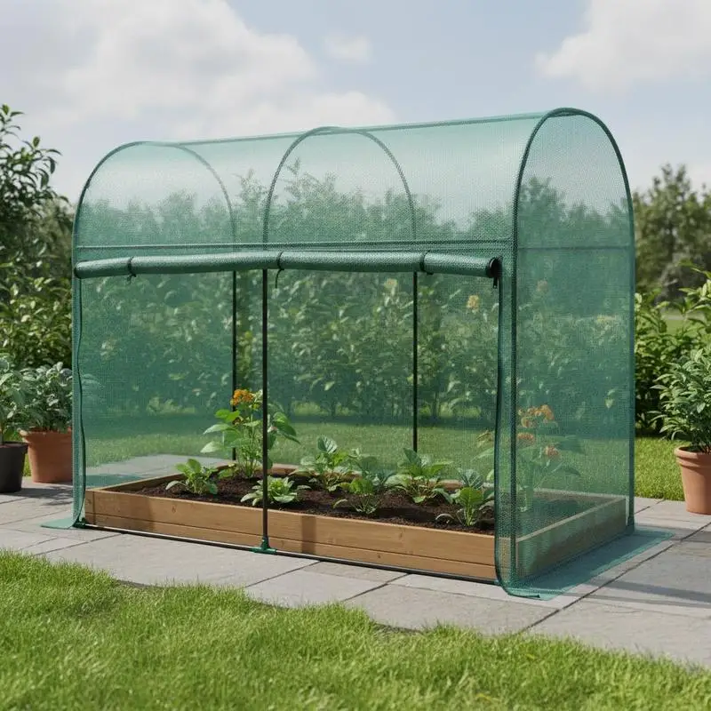 

Free Shipping-Crop Cage, 5.9 x 2.98 x 4.9 ft Plant Protection Tent with Zippered Door, Wind-Resistant Tall Crop Cage, Easy to Install, Outd