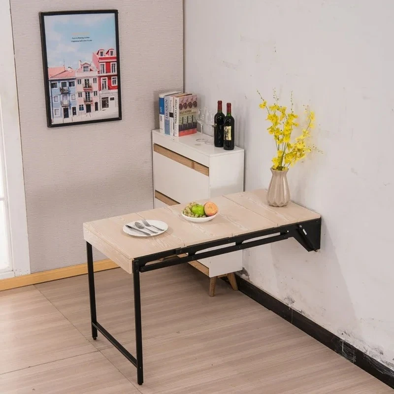 Wall Mounted Folding Table Floating Storage Shelf Drop Leaf Dining Table Small Wooden Desk for Office Home Kitchen стол