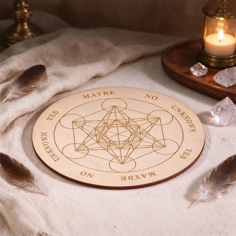 5.9inch Pendulum Astrology Board Wooden Dowsing Divination Zodiac Celestial Metaphysical Board Placemat Wiccan Altar Supplies