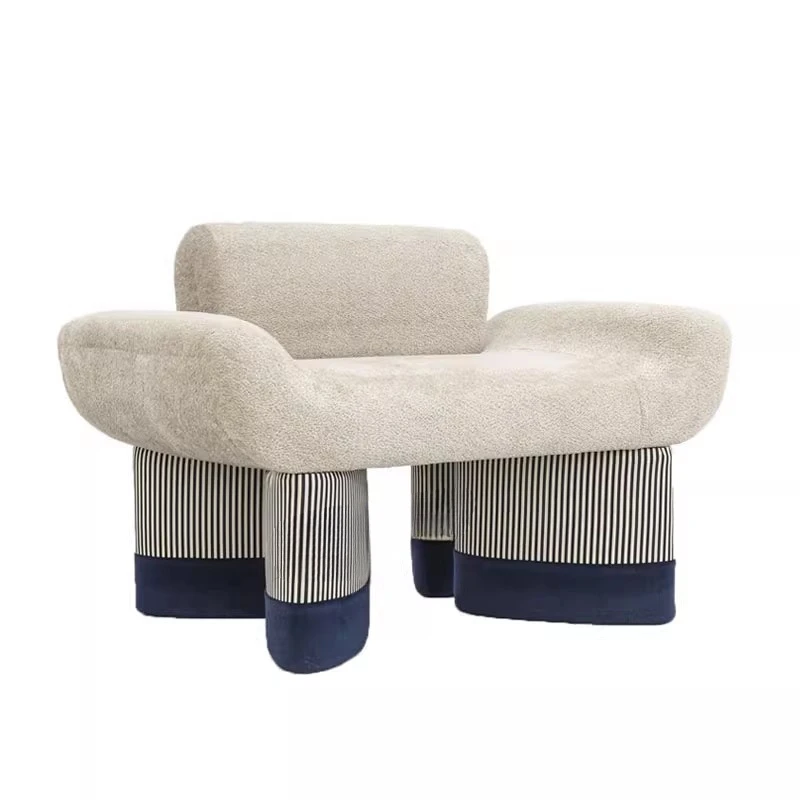 

Cream Style Creative Modern and Simple Design Smile Fabric Single Sofa Living Room Leisure Chair