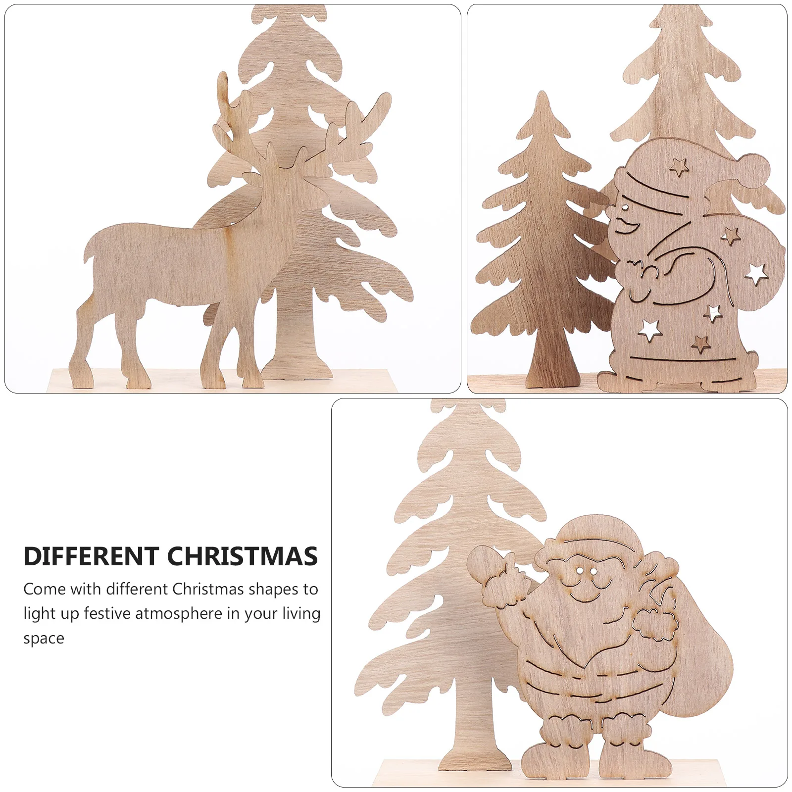 

5 шт. деревянные рождественские украшения для стола, высококачественные принадлежности для рукоделия, подарки «сделай сам», деревянный декор, рождественская вечеринка