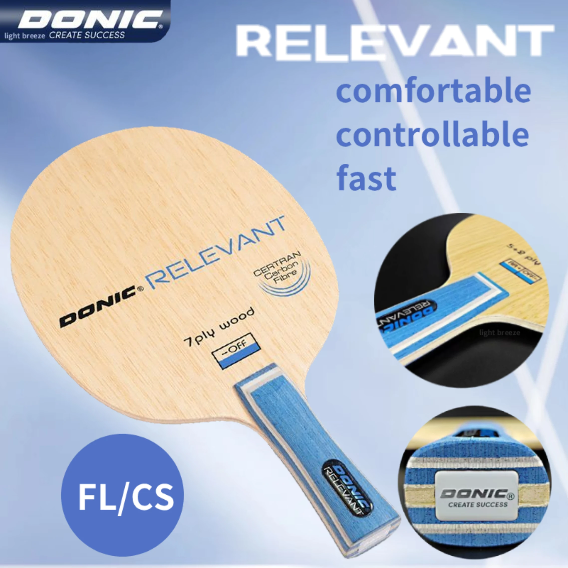 

Authentic DONIC Naliwen Bottom Plate Racquet Horizontal Plate 7-Layer Lanren Wood Certran Synthetic Fiber 33192