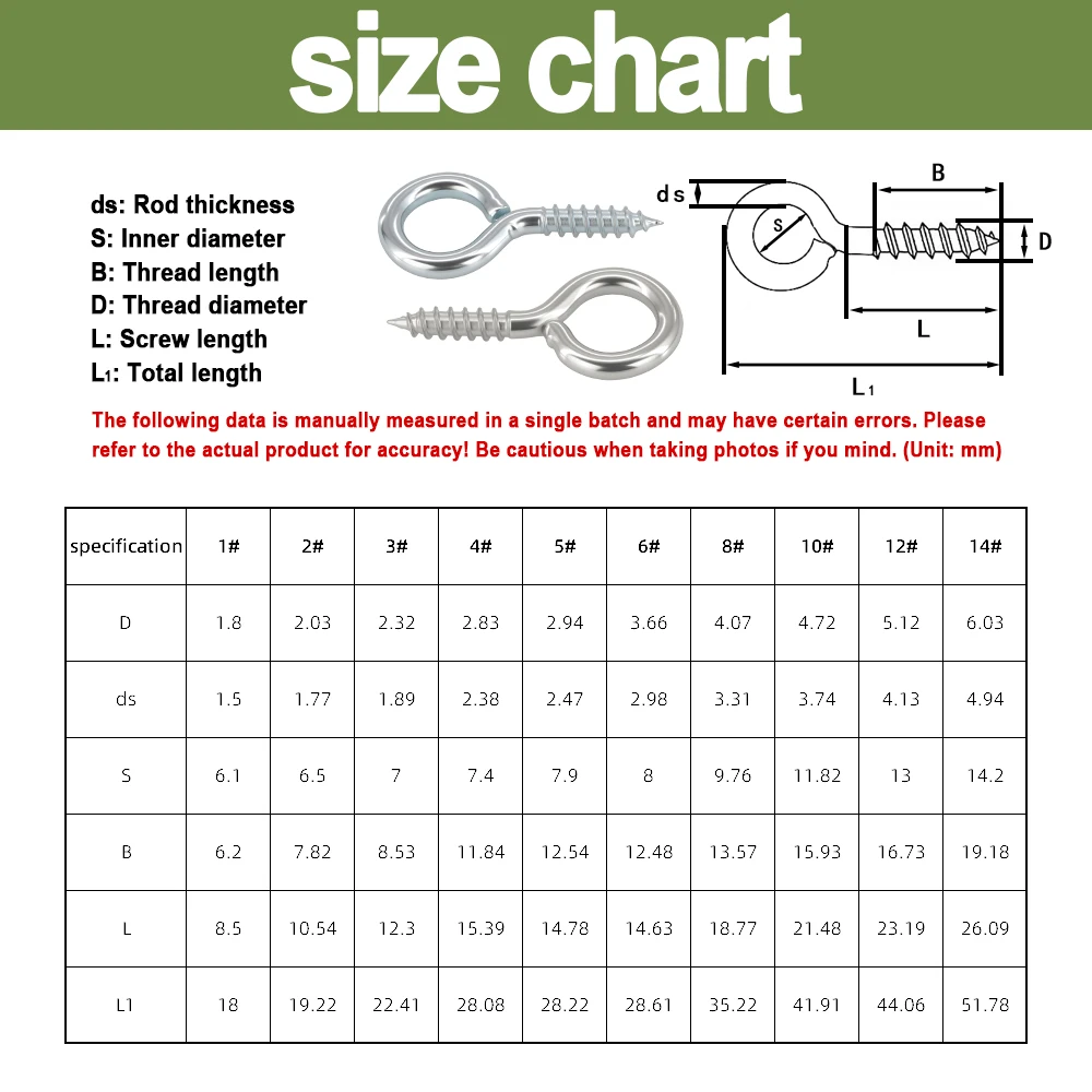 Metal Eyepins Hooks Eyelets Threaded Pendant Goat Eye Closing Machine Tooth Self-Tapping Screw Zinc-Plated Nickel Plating