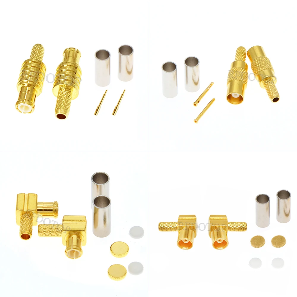 10 Stks/partij Mcx Vrouwelijke Rechte/Haakse Krimp 50ohm MCX-1.5 Type Rf Connector Voor Rg174/Rg178/Rg179/Rg316/Lmr100-kabels