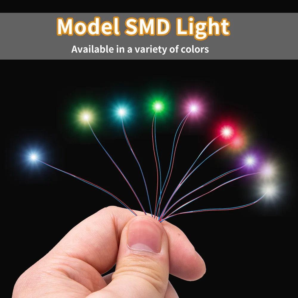 40 Uds 0402 0603 lámpara Led Smd con cable 2,2-3V Diy modelo hacer juguetes luz presoldada para diseño de tren ferroviario/decoración de mesa