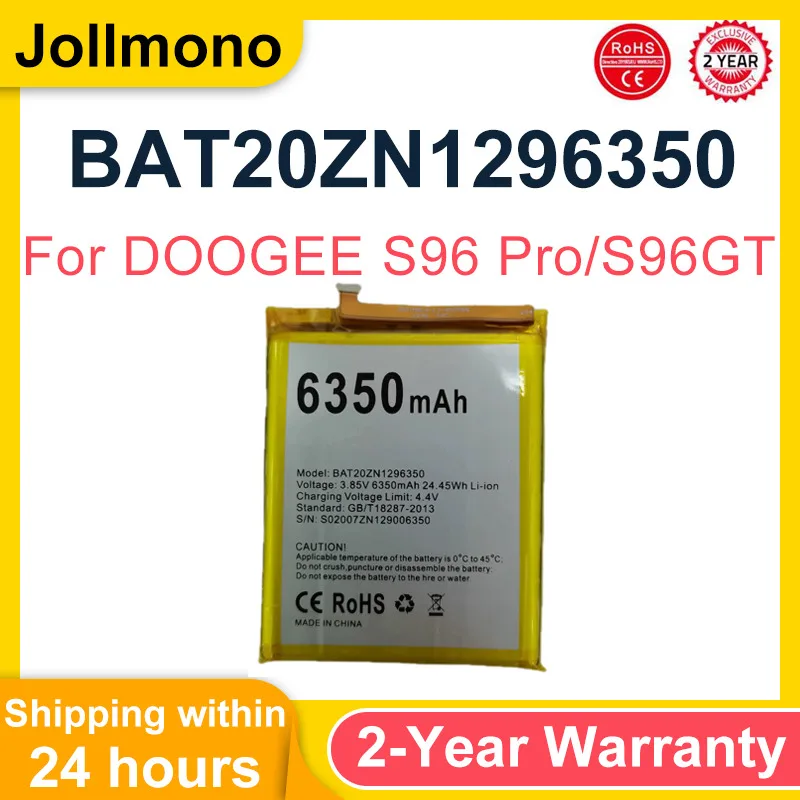 New Original BAT20ZN1296350 Battery 6350mAh For DOOGEE S96 Pro S96 GT Mobile Phone Bateria