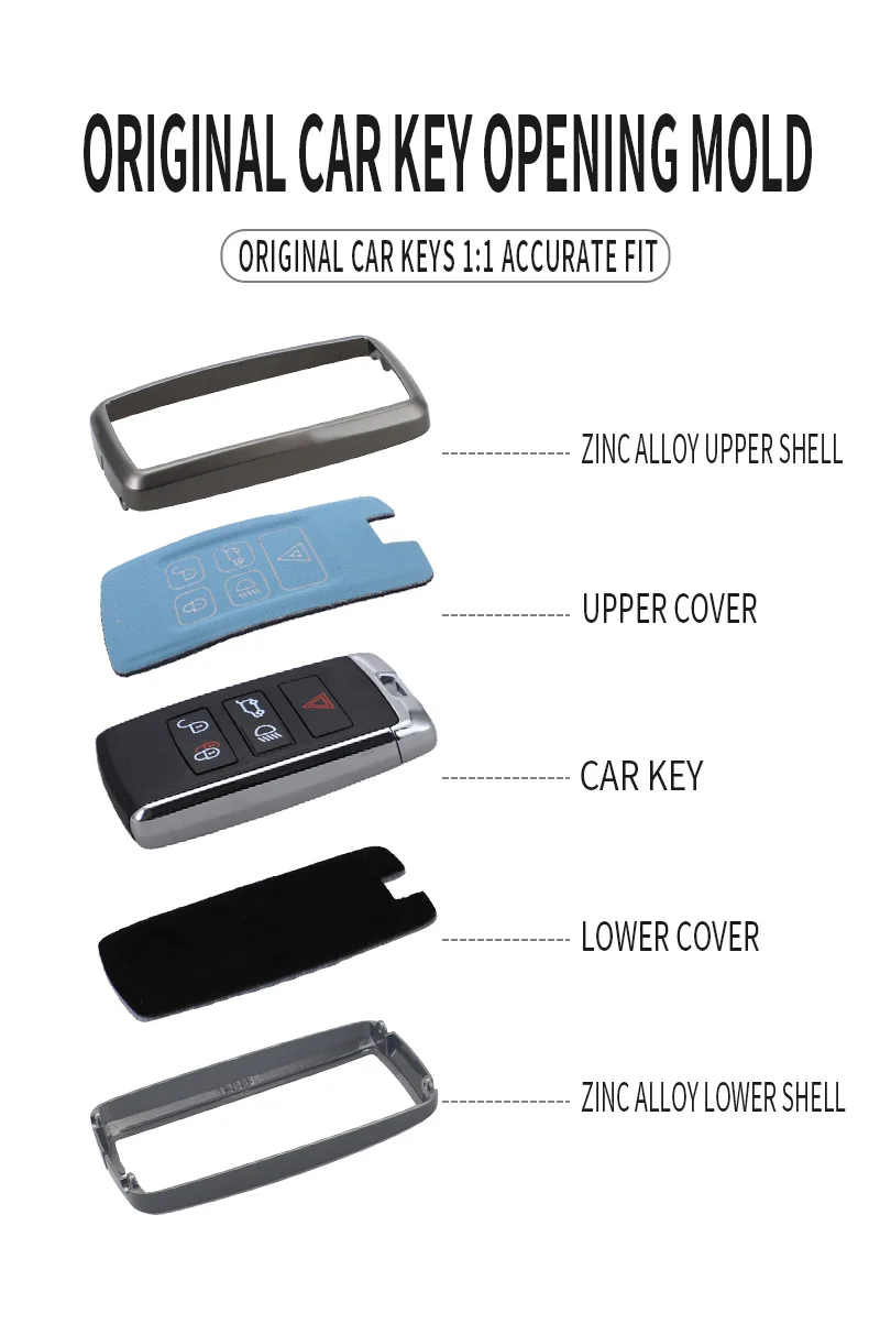 Auto Schlüssel Fall Halter Abdeckung Shell Für Land Rover Range Rover Discovery 5 LR2 LR4 Sport Für JAGUAR XE XF XJ F PACE Fernbedienung – Detail 2