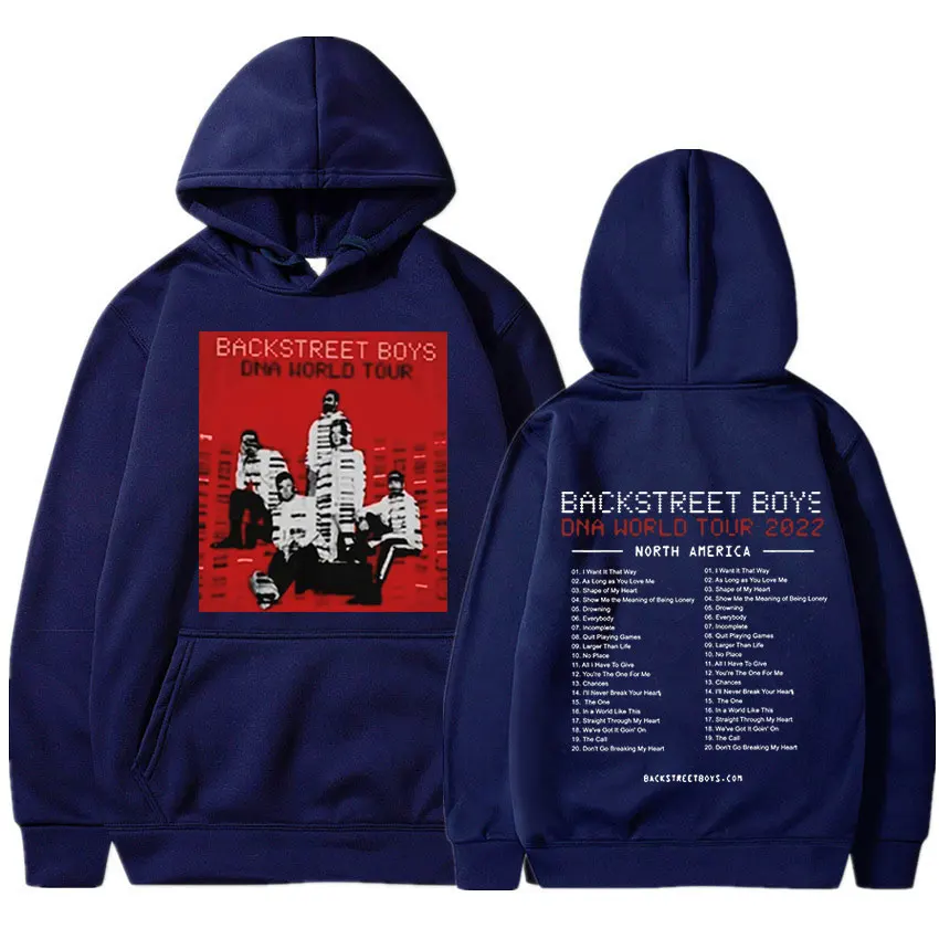 Classic Vintage Backstreet Boys Band Hoodie Men Hip Hop Rock DNA USA Tour 2022 Hooded Sweatshirts Oversized Streetwear Harajuku