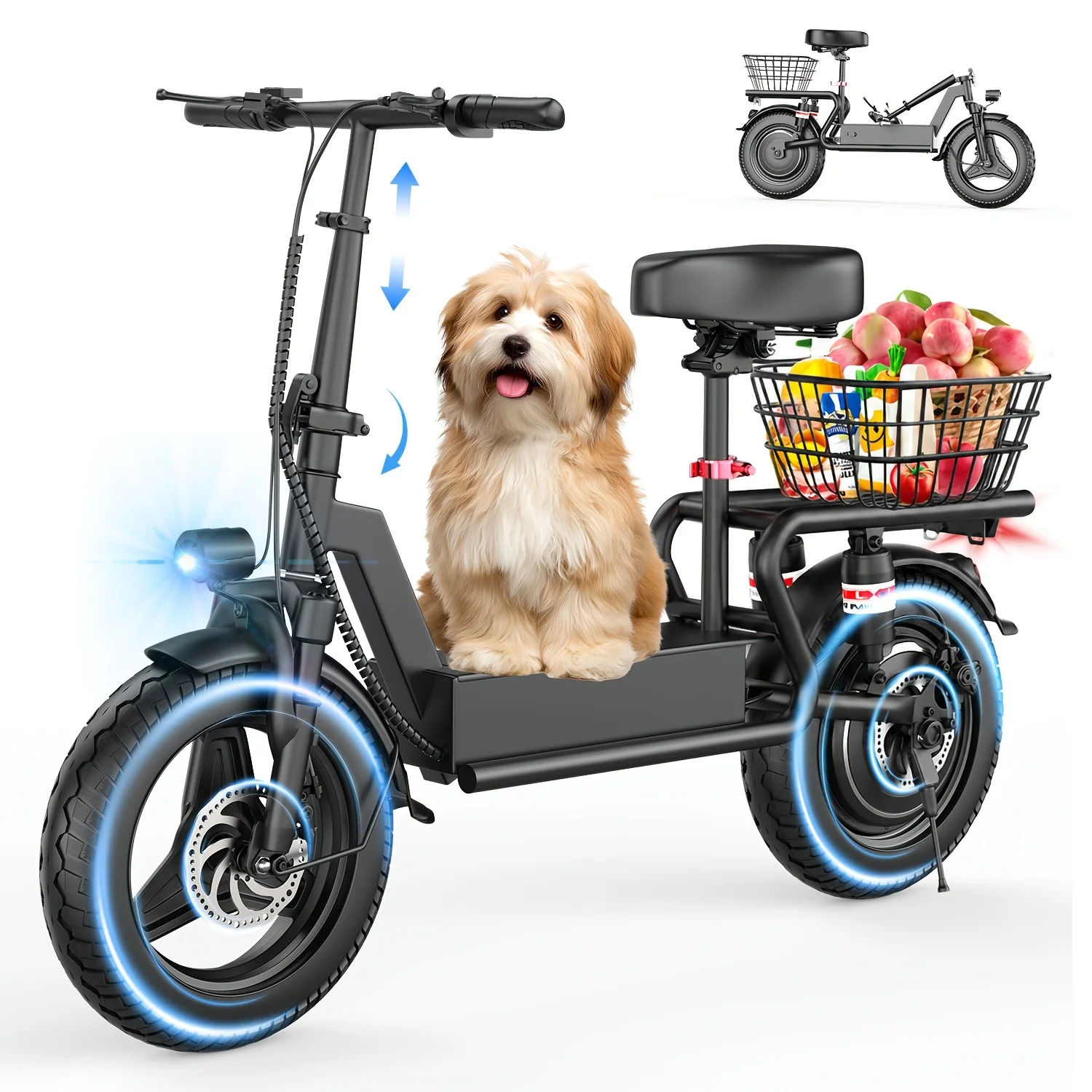 749W Off-road Scooter, 48V 16.5A High-capacity Battery, Can Reach 35 Miles, Electric Scooter With Seat And Rear Basket, Can Be Adjusted In Three Speeds, High-performance Commuting Electric Scooter, Dual Disc Brakes & Multiple Shock Absorbers & Wide