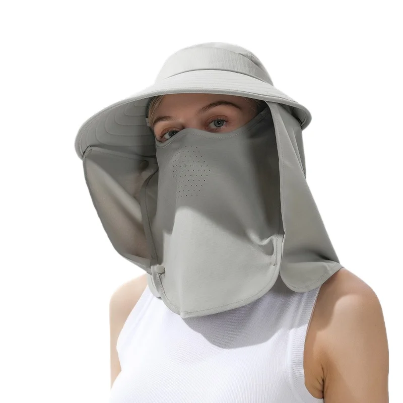 

Summer sunscreen visor hat for men and women outdoor breathable bucket hat detachable large brim empty top hat