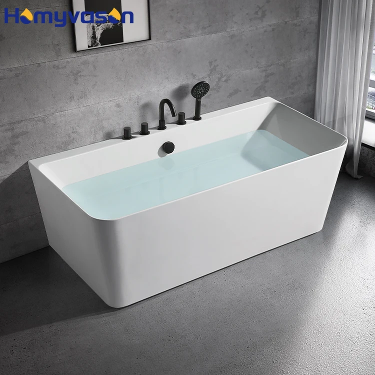 Wholesale Portable Modern Bathroom Acrylic Solid Surface Walk In Bath Tub Acrylic Two Sided Skirted Bathtub