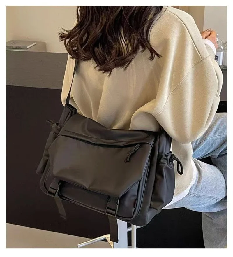 Crossbody Bags for Women Youth Men Fashion Casual Large Capacity Handbags Shoulder Bags Solid Color Ladies Messenger Bag