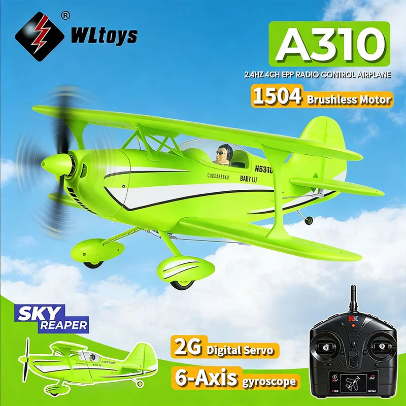 

Радиоуправляемый самолет WLtoys 4CH A310 EPP WWII Beech D17S Биплан - 1504 с бесщеточным двигателем, цифровым сервоприводом 2g, 6-осевым гироскопом, мультирежимами полета