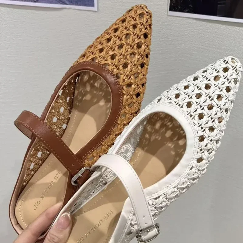 

Summer Hollow Out Women Shoes Mules Slippers Elegant Dress Slides Womens Sandals Ladies Outdoor Cover Toe Street Style Sandalias