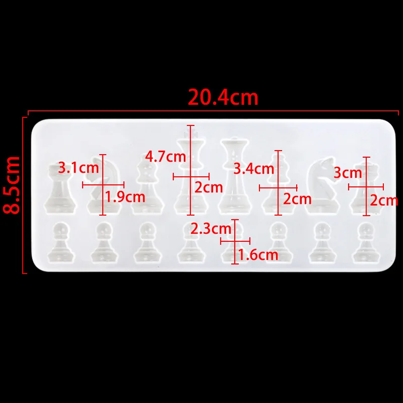 1pc New Simple International Chess Shape Silicone Mold DIY Clay Mold Pendant Molds For DIY view 4