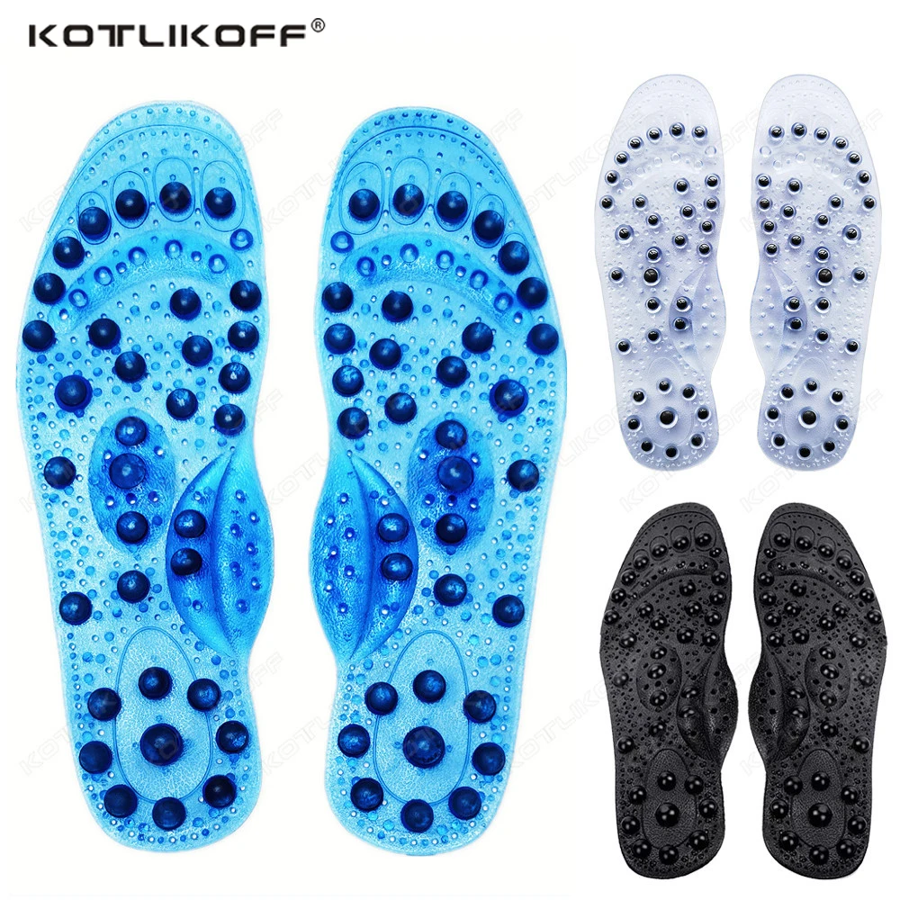 Foot Acupressure Insole 68 Magnet Therapy Massage Insoles For Shoes Breathable Sports Cushion Body Detox Insert Pads Inserts