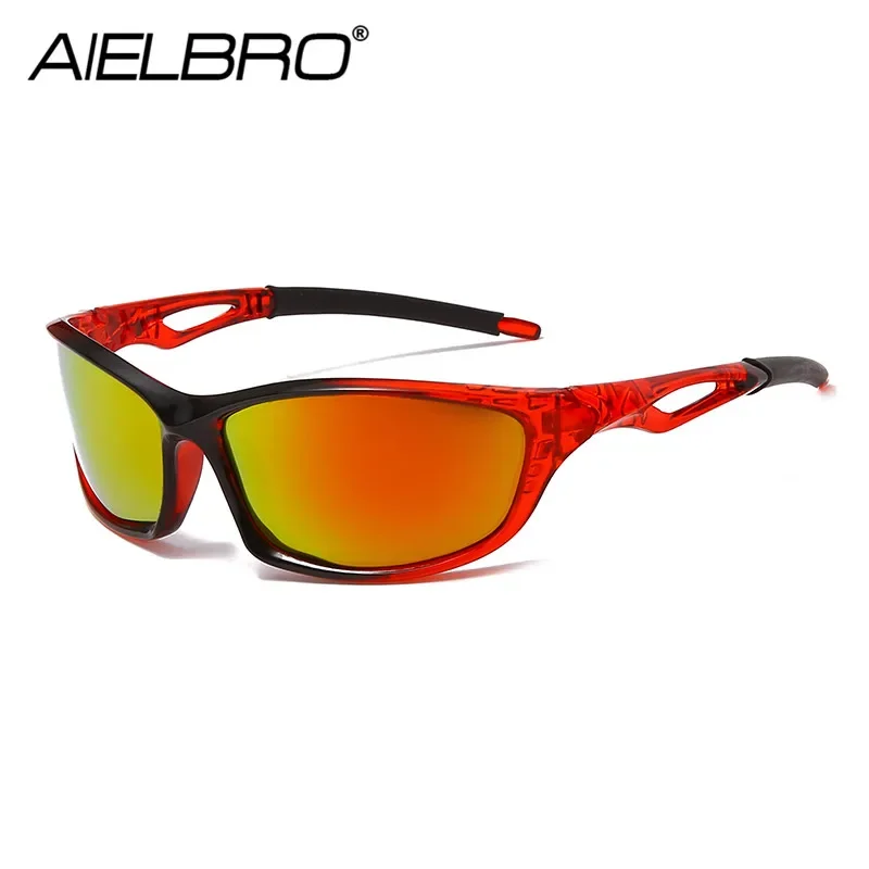 AIELBRO Bicycle Sunglasses Polarized Cycling Sunglasses Outdoor Sports Windproof Man Cycling Glasses For Bicycle oculos ciclismo