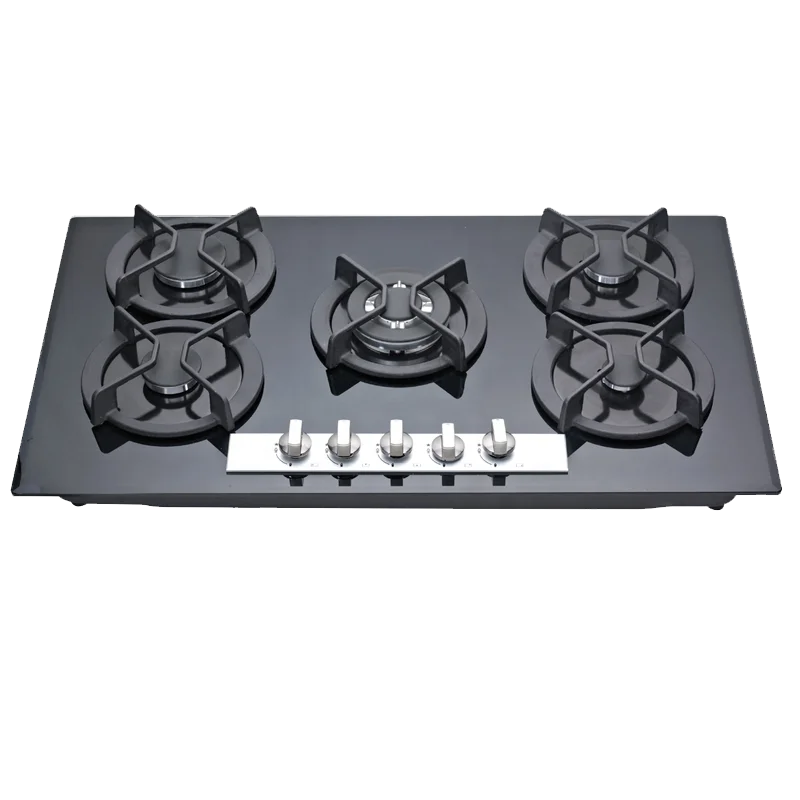 Home Kitchen Appliance Built-in 5 Burners Black Stainless Steel Gas Hob Stove with Electronic Ignition Flameout Protection 36 in