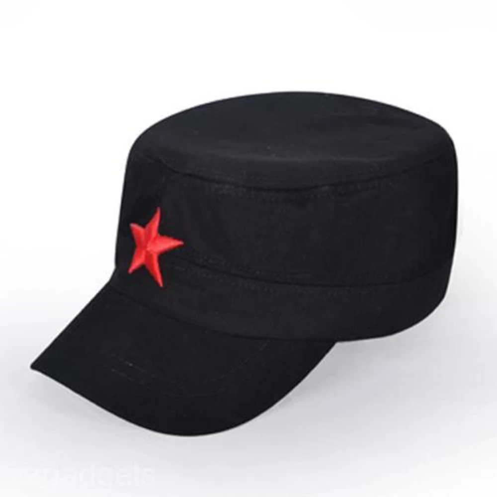 New Gifts Fabric Unisex Cotton Red Star  Hats Army Cap Patrol Green Flat