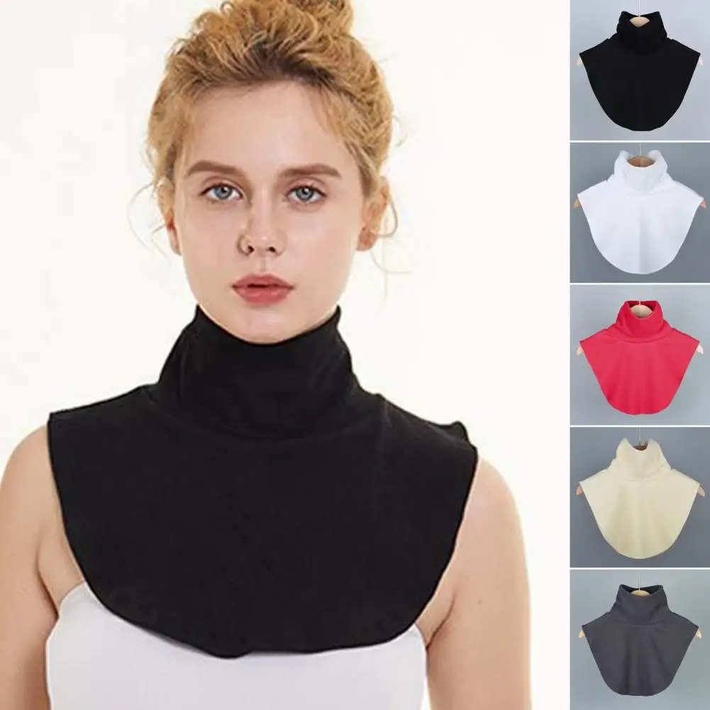 Collar falso elegante para mujer, cuello falso elástico de Color sólido para Otoño e Invierno, parte inferior de cuello alto de estilo informal versátil