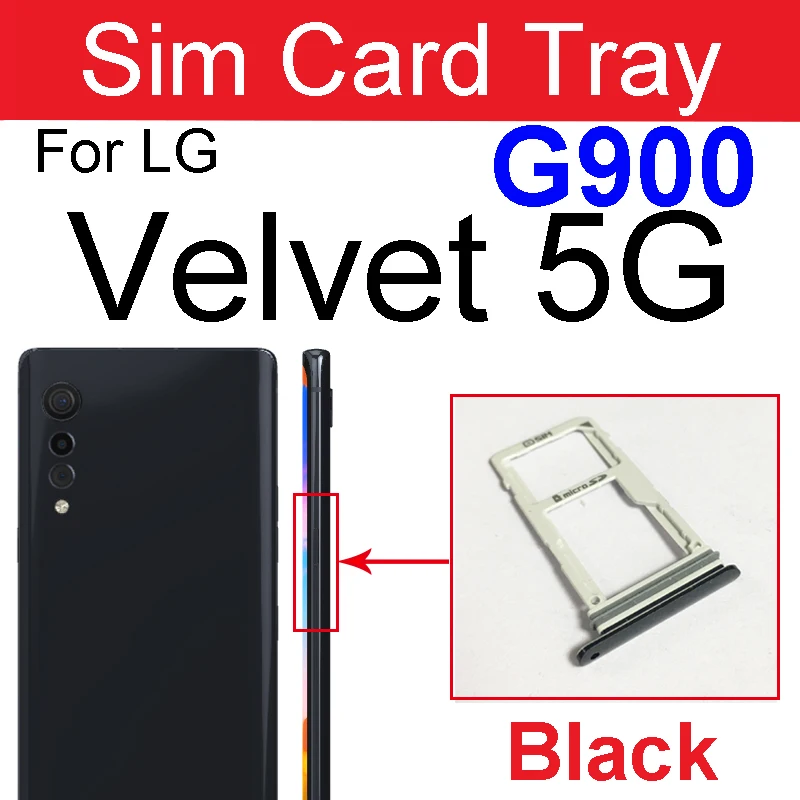 Sim Card Tray For LG Velvet 5G G900 SIM Card Holder Parts  Card Slot Socket Flex Cable Replacement Parts