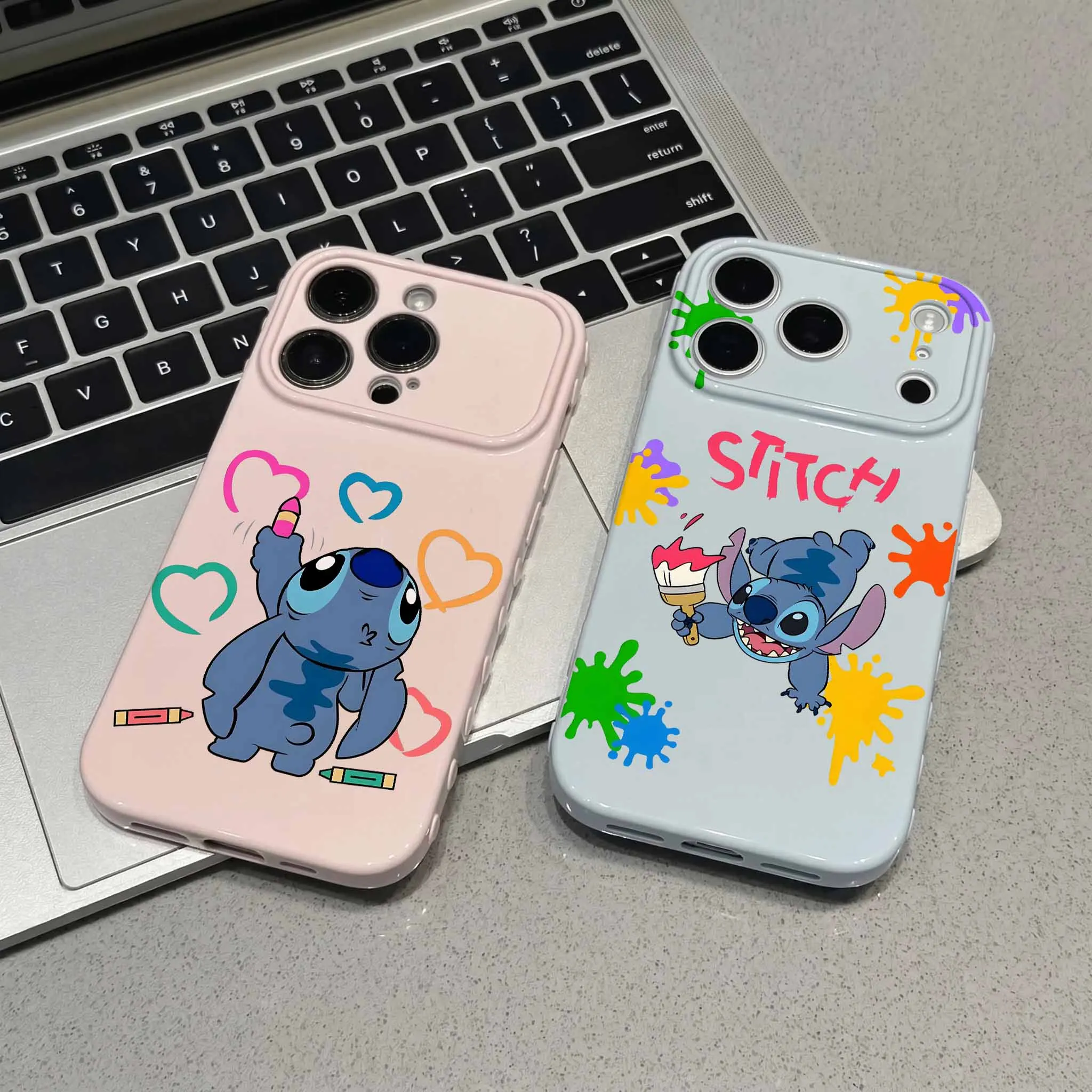 Funda de teléfono con diseño de Stitch Graffiti Disney para Samsung A57 A56 A27 A36 A55 A54 A50 A30 A17 A16 A15 A14 A13 A12 Bubble Heart