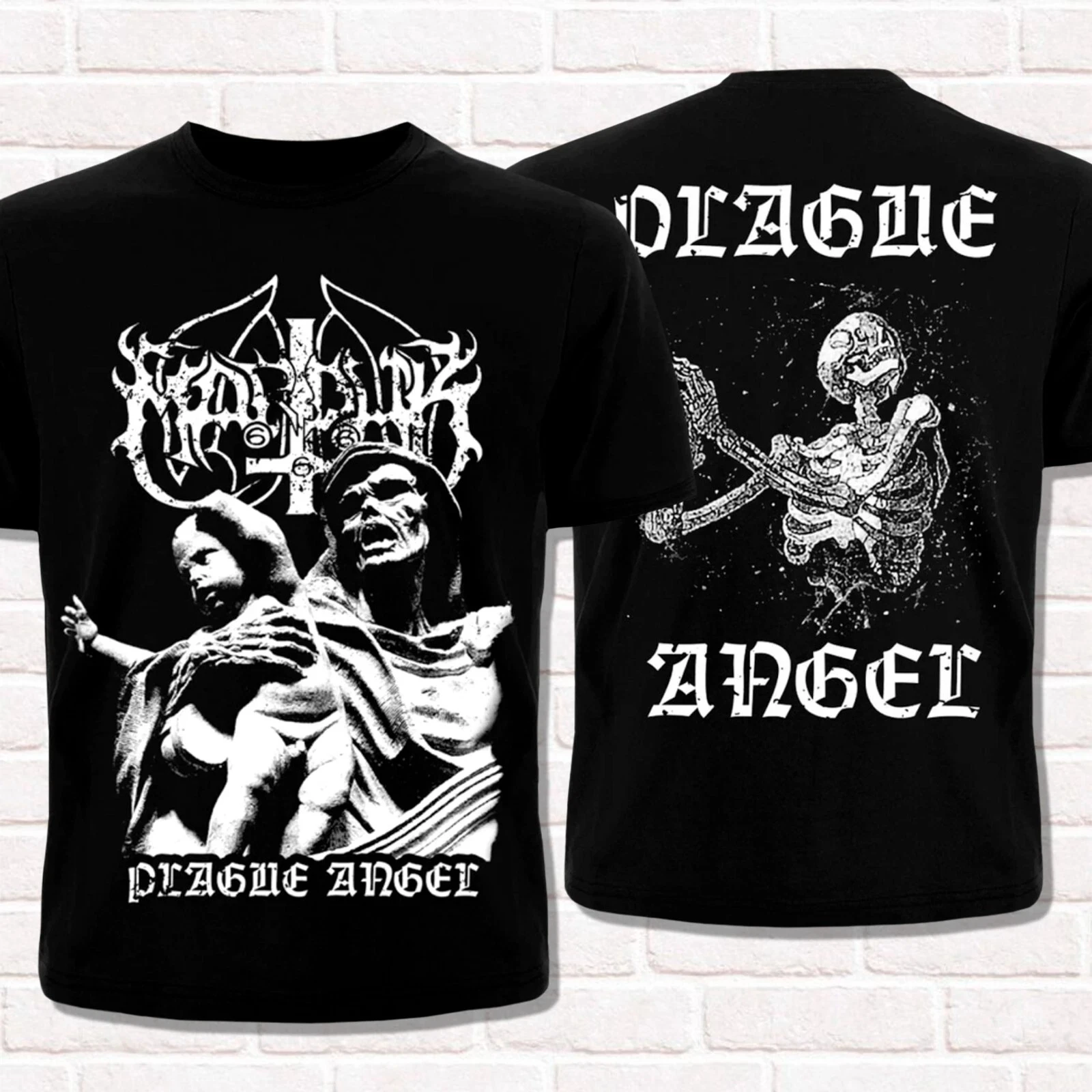 

Oversized Marduk T-Shirt Plague Angel (2004). Black Metal. Metalheads Style Cotton Men Women Top Tee Streetwear Hip Hop Y2k