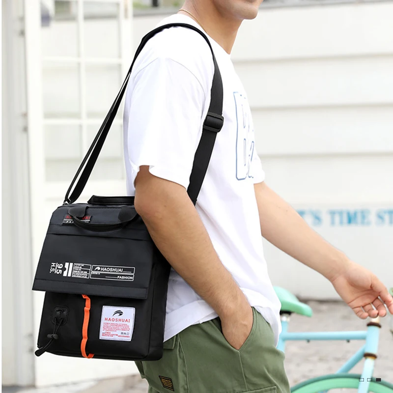 Men Nylon Messenger Cross Body Top Handle Tote Bags Travel Fashion Casual Male Shoulder Handbag