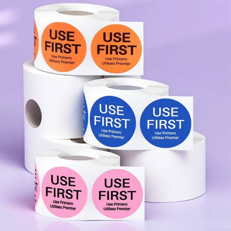 

3 Rolls Inventory Control Stickers Self Adhesive Food Labels Use First Label for Restaurant Kitchen Food Storage Organizer
