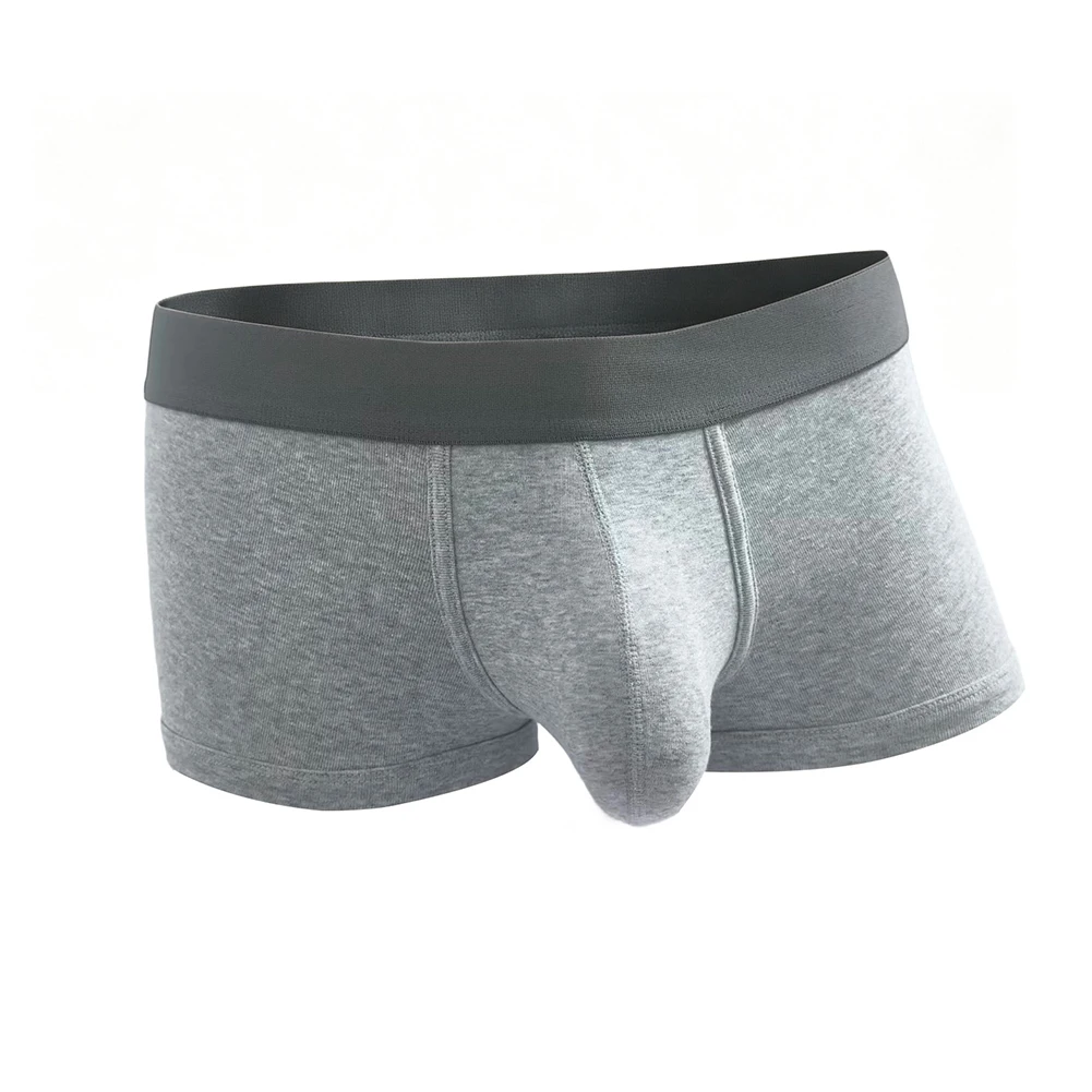 Wide Waistband Trunks Men Cotton Boxer Shorts For Gym And Sports Mid Waist Design Solid Pattern Style For Daily Sports Sleep
