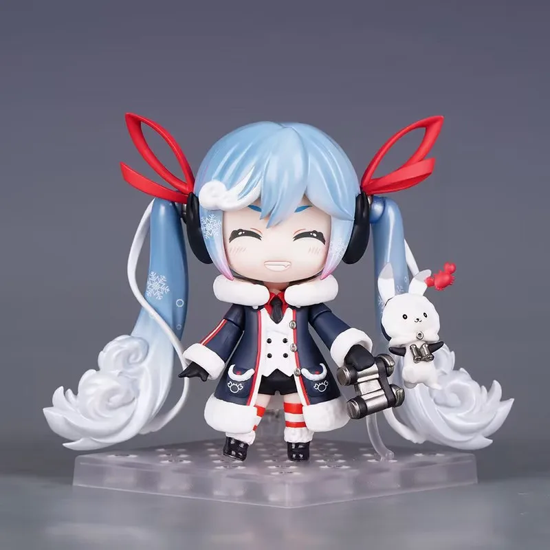 Hatsune Miku Snow Miku Nendoroid 1800 Q Version Posable Interchangeable Face Boxed PVC Figure Toy Desktop Collectible Doll Gift view 5