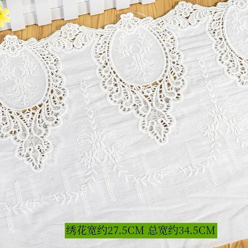 Luxury White Water Soluble Lace Fabric Cotton Embroidered Ribbon Trim Edge For DIY Crafts Dresses Curtains Sewing Accessories