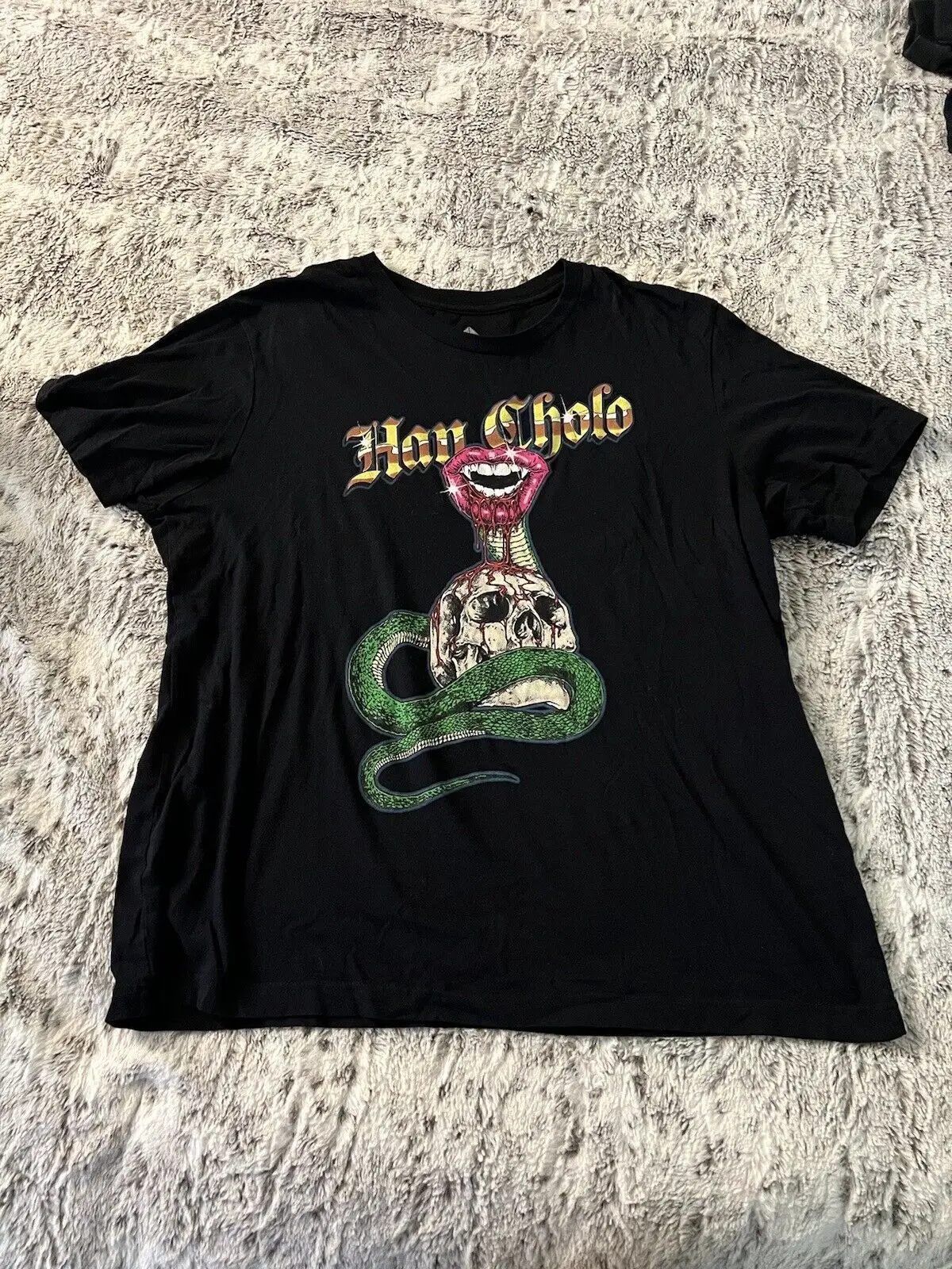 Rare Han Cholo La Los Angeles T Shirt Skulls Snakes Mens Black Xl Lowrider