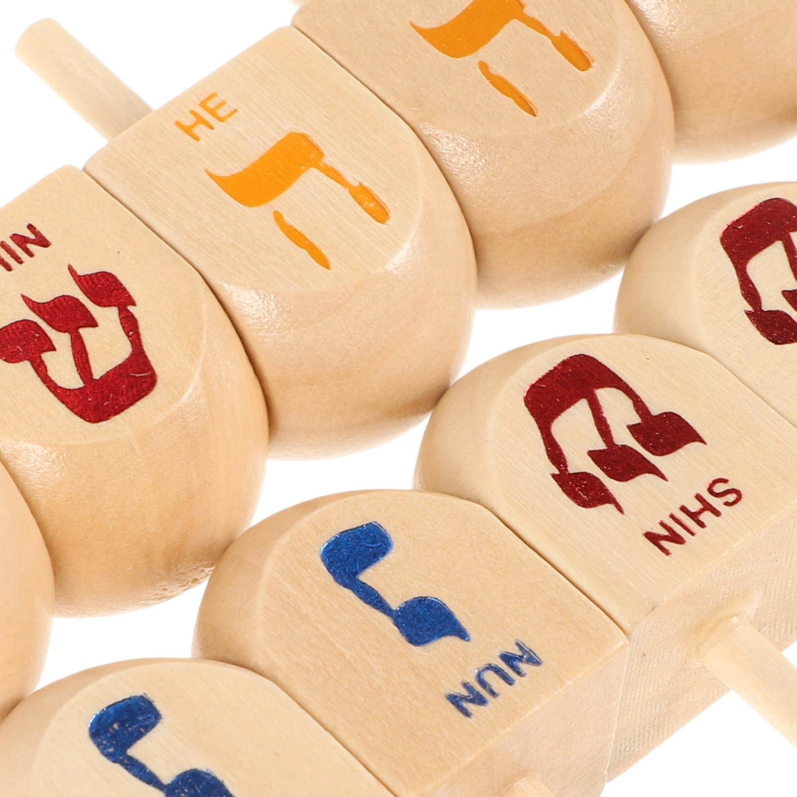 10 Pcs Wooden Spinning Dreidel Mini Hanukkah Party Supplies Decorations Travel Hobby Collectibles Wooden Crafts
