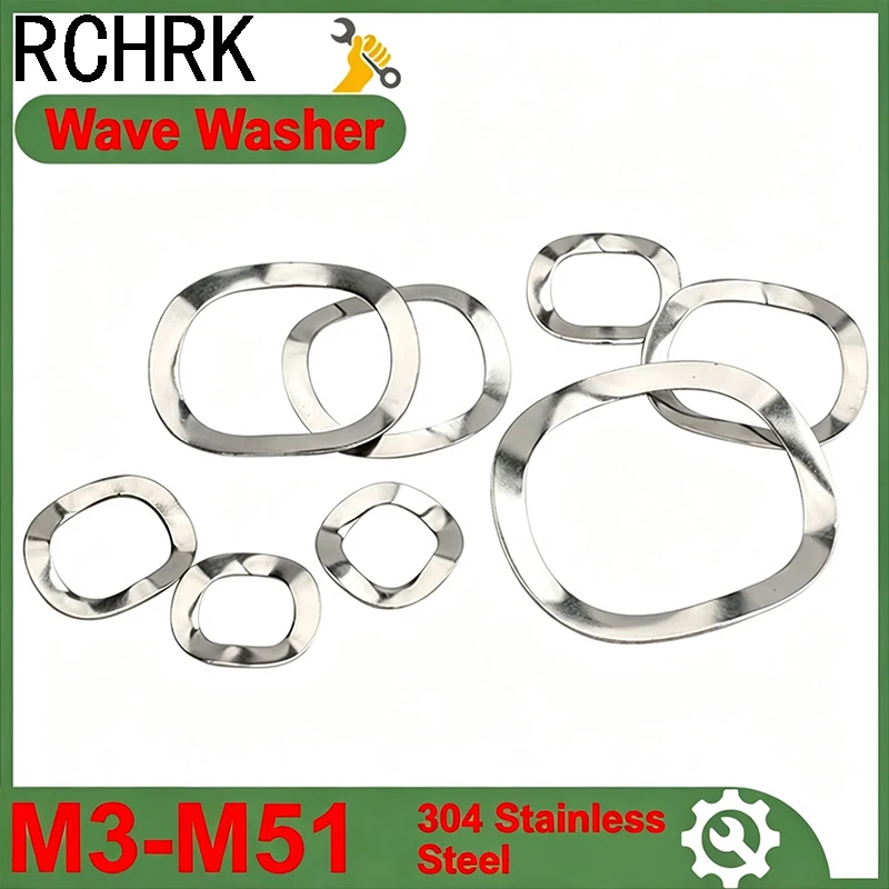 304 stainless steel  M3 M4 M5 M6 M8 M10 M12 M16 M19 M23 M25 M27 M31 M39 M41 M51 Wave Washer Wave Crest Type Gasket Spring Washer